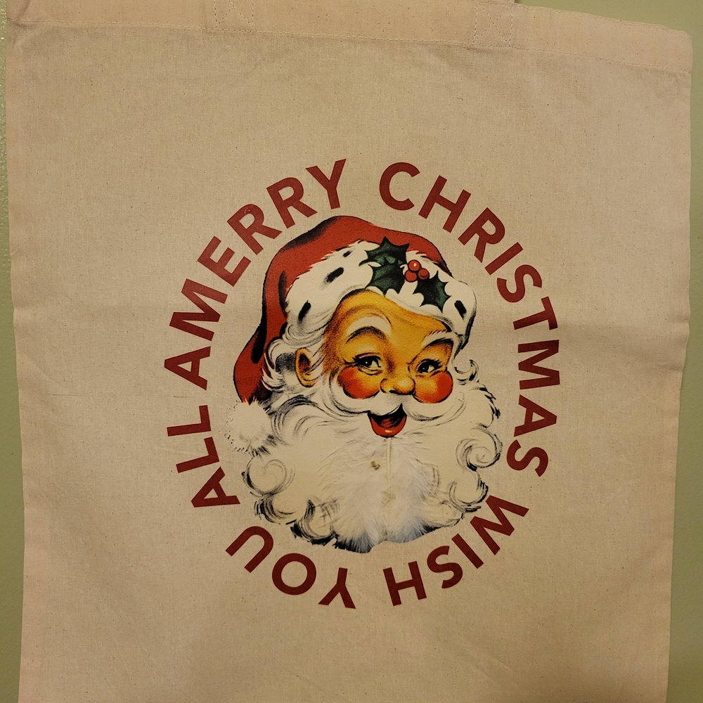 Christmas Santa Canvas Tote Bag